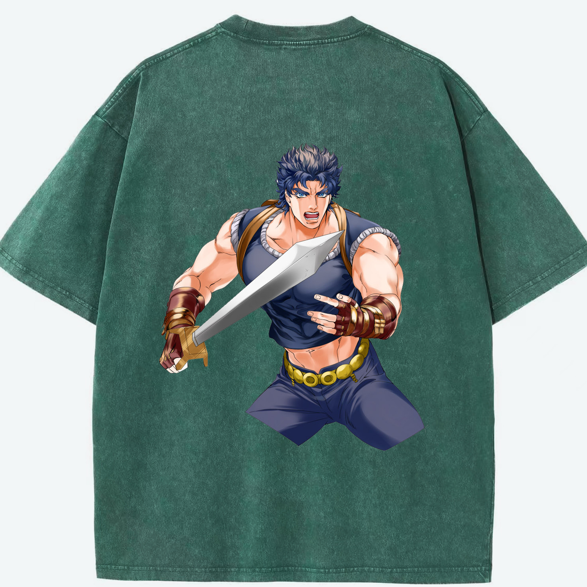 （画像用） ジョジョの奇妙な冒険 /ジョナサン?ジョースター JoJo's Bizarre Adventure Jonathan Joestar 綿100% ヴィンテージ風 半袖Tシャツ（背面プリント）
